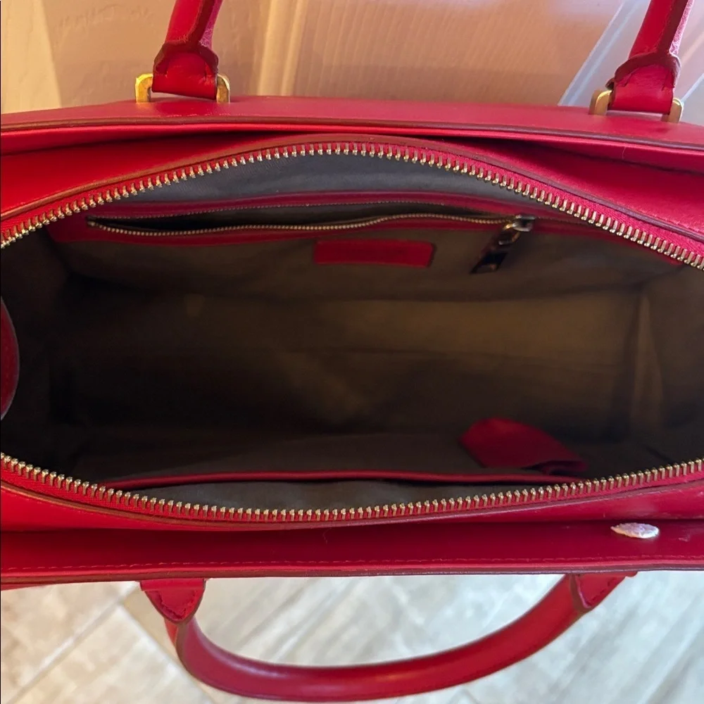 Thakoon Front Pocket Tote Red Leather Handbag